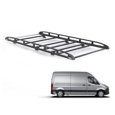 B&Q - Mercedes Sprinter Roof Rack For 2018+ (L2H2)  Kammrack (Black) Only For L2 Wheelbase And H2 Roof Models