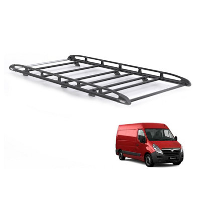 B&Q - Vauxhall Movano Roof Rack For 2010-2021 (L2H2)  Kammrack (Black) Only For L2 Wheelbase With H2 Roof