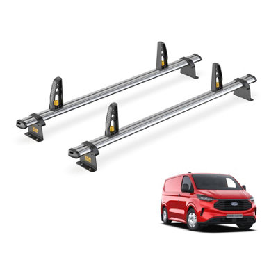 Van Guard Ford Transit Custom (2024+) Roof Rack 2 Steel Roof Bars + LoadstopsUlti Bar TradeSb348-2/vgls-2 from B&Q