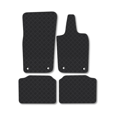B&Q -  Porsche Panamera (2016 +) Rubber Car Mats Heavy-Duty Tailored Fit With Clips