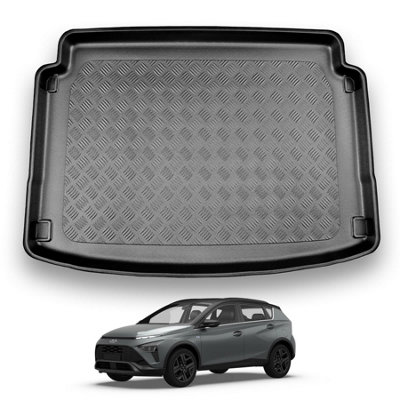 Nomad Hyundai Bayon (2021+) Boot Liner (Non-Adjustable Boot Floor) Tailored Boot Mat Protector Waterproof Raised Edges Accessory from B&Q