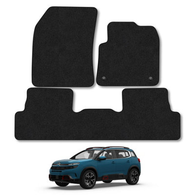 Car Mat Co Citroen C5 Aircross 2019+ Car Mats Black Carpet Tailored  Easy Clean Clips from B&Q