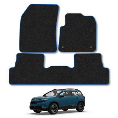 Car Mat Co Citroen C5 Aircross 2019+ Car Mats Blue Trim Carpet Tailored Fit Easy Clean from B&Q