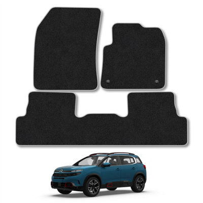 Car Mat Co Citroen C5 Aircross 2019+ Car Mats Grey Trim Carpet Tailored Fit Easy Clean from B&Q