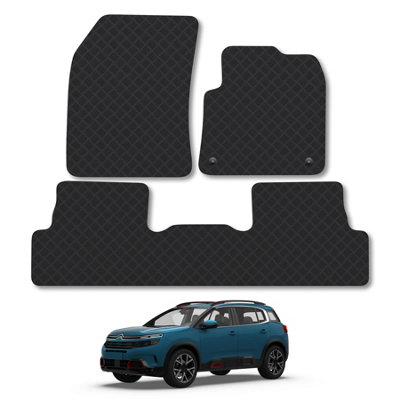 Car Mat Co Citroen C5 Aircross (2019+) Rubber Car Mats Heavy-Duty Tailored Fit With Clips from B&Q
