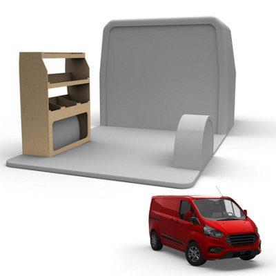 B&Q -  Plywood Racking For Ford Transit Custom Swb (2013-2024)Passenger Side Shelving Xl Storage Unit Fitting Fixtures Included