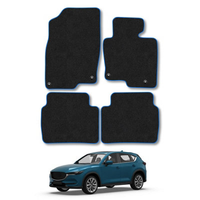Car Mat Co Mazda Cx5 (2017+) Car Mats Blue Trim Carpet Tailored Fit Easy Clean With Clips from B&Q