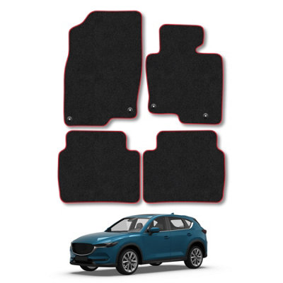 Car Mat Co Mazda Cx5 (2017+) Car Mats Red Trim Carpet Tailored Fit Easy Clean With Clips from B&Q