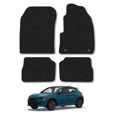 Car Mat Co Peugeot E-208 (2020+) Car Mats Black Carpet Tailored Fit Easy Clean With Clips from B&Q