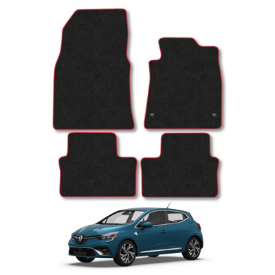 Car Mat Co Renault Clio (2019+) Car Mats Red Trim Carpet Tailored Fit Easy Clean With Clips from B&Q