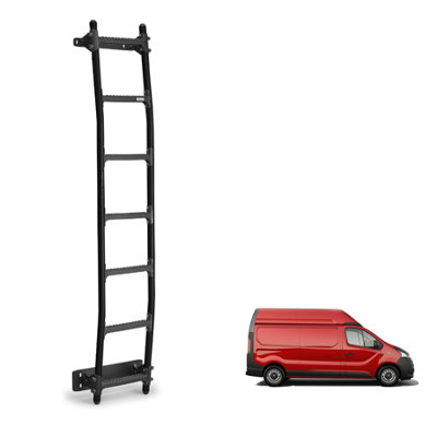 B&Q -  Rhino Black Van Ladder For The Fiat Talento (2016+) Roof Height High