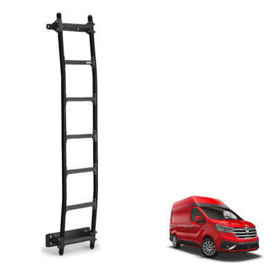 B&Q -  Rhino Black Van Ladder For The Renault Trafic (2014+) Roof Height High