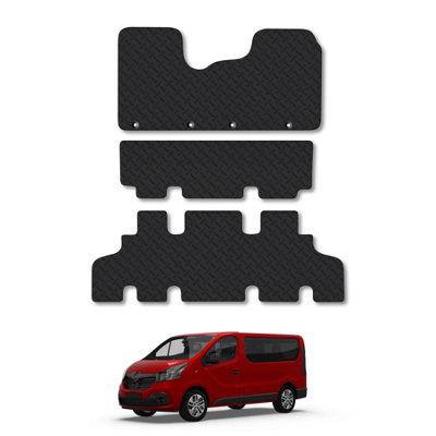 Car Mat Co For Renault Trafic 2014+ (Minibus) Extra Heavy Duty 5mm Rubber Van Floor Mats from B&Q