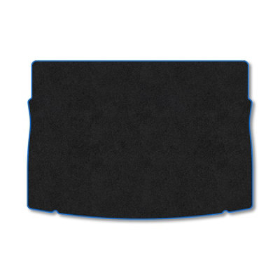 B&Q -  Vw Golf Mk7 Hatchback (2012-2020) Boot Liner Tailored Accessory Protector Anti-Slip Durable Pet Friendly Carpet Blue Trim