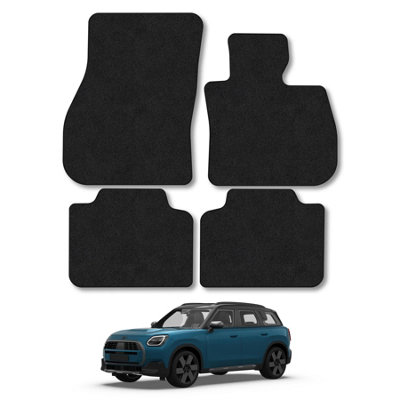 Car Mat Co Mini Countryman (2024+) Car Mats Black Carpet Tailored Fit Easy Clean from B&Q