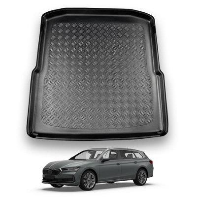 Nomad Skoda Superb (2023+) Boot Liner (Non-Adjustable Boot Floor) Tailored Boot Mat Protector Waterproof Raised Edges Accessory from B&Q