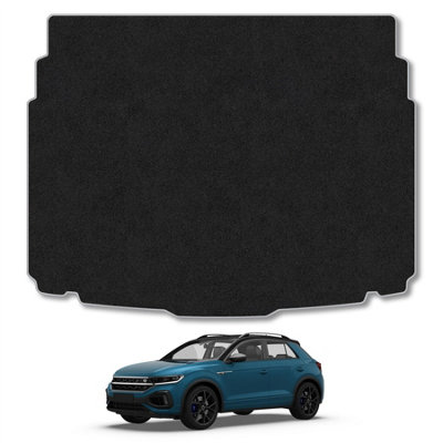 B&Q -  Vw T-Roc (2017+) (Lower Boot Position) Boot Liner Tailored Accessory Protector Anti-Slip Durable Pet Friendly Carpet Grey Trim