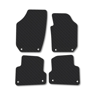 Car Mat Co Skoda Fabia (2007-2014) (8 Clip) 5mm Rubber Car Mats Heavy-Duty Tailored Fit from B&Q