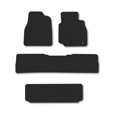 Toyota Land Cruiser (1998-2007) 5mm Thick Rubber Car Mats Heavy-Duty Tailored Fit Easy-Clean With Clips Custom Fit By Car Mat Co from B&Q