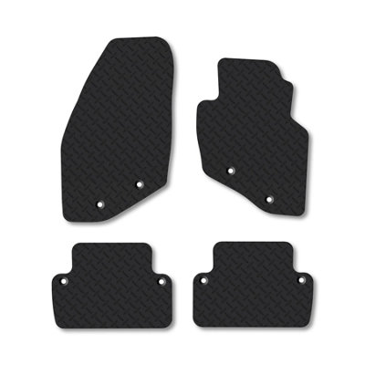 Car Mat Co Volvo V70 (2000-2007) 5mm Rubber Premium Car Mats Heavy-Duty Tailored Fit from B&Q