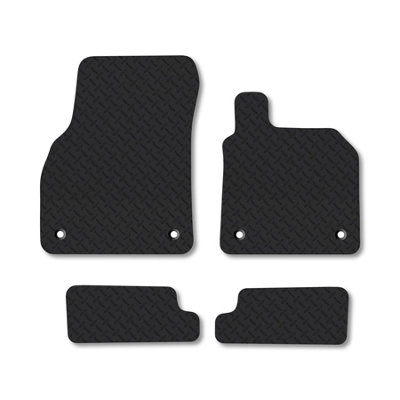 Audi Tt (2014+) 5mm Thick Rubber Car Mats Heavy-Duty Tailored Fit Easy-Clean With Clips Custom Fit By Car Mat Co from B&Q