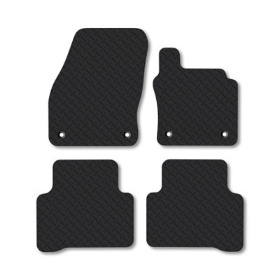 Car Mat Co Vw Touran (2015+) 5mm Rubber Premium Car Mats Heavy-Duty Tailored Fit With Clips from B&Q