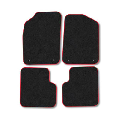 Car Mat Co Fiat 500 (2013+) Premium Car Mats Tufted-Pile Carpet Red Trim Tailored Fit Car Accessories Durable Set from B&Q