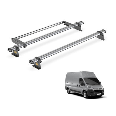 B&Q -  Citroen Relay (2006+) Roof Rack 2 Steel Roof Bars & Rear Ladder RollerUltibar TradeSb245-2/vgr-20