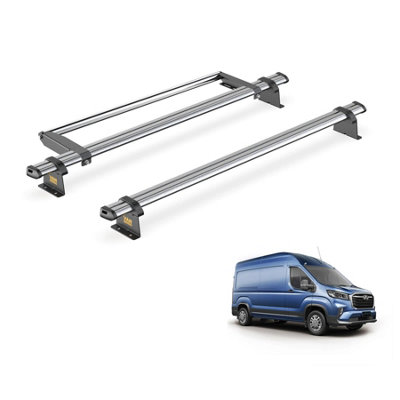 B&Q - Maxus Deliver 9 Roof Rack For (2020+) 2 Steel Roof Bars & RollerVan Guard Trade