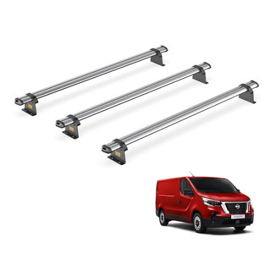 B&Q -  Nissan Primastar (2022+) Roof Rack 3 Steel Roof BarsUltibar TradeSb315-3