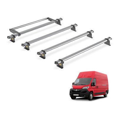 B&Q -  Vauxhall Movano (2022+) Roof Rack 4 Steel Roof Bars & Rear Ladder RollerUltibar TradeSb245-4/vgr-20