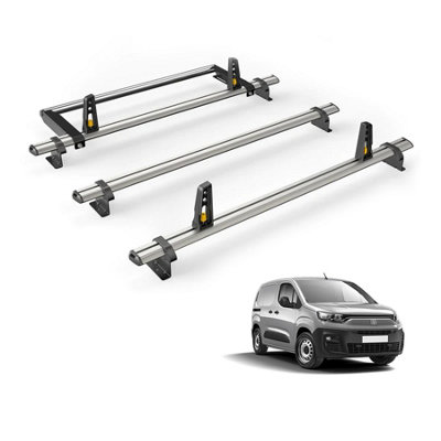 B&Q -  Fiat Doblo (2022+) Roof Rack 3 Aluminium Roof BarsRear Ladder Roller With LoadstopsUltibar PlusVg338-3/vgr-03