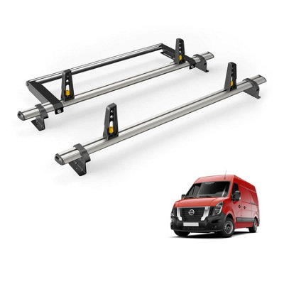 B&Q -  Nissan Interstar (2022+) Roof Rack 2 Aluminium Roof BarsRear Ladder Roller With Loadstops Ultibar Plus Vg286-2/vgr-03