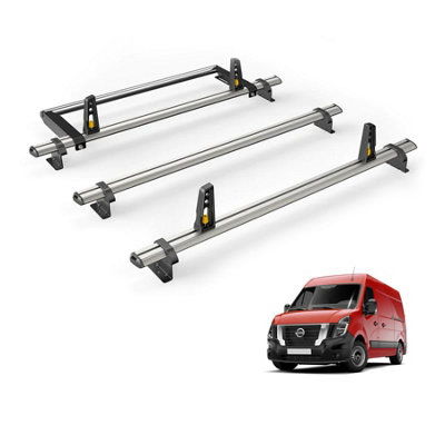 B&Q -  Nissan Interstar (2022+) Roof Rack 3 Aluminium Roof BarsRear Ladder Roller With Loadstops Ultibar Plus Vg286-3/vgr-03