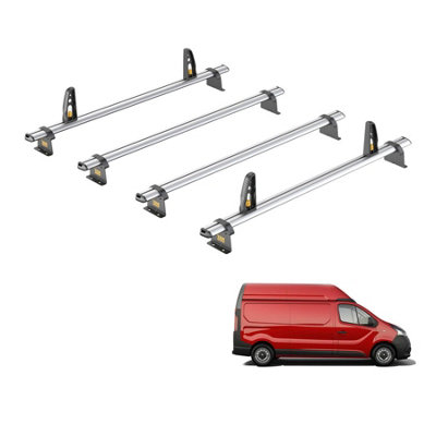 B&Q -  Nissan Primastar (2022+) Roof Rack 4 Aluminium Roof Bars With LoadstopsUltibar PlusVg211-4