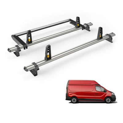 B&Q -  Nissan Primastar (2022+) Roof Rack 2 Aluminium Roof BarsRear Ladder Roller With Loadstops Ultibar Plus Vg211-2/vgr-03