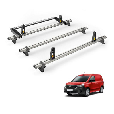B&Q -  Nissan Townstar (2022+) Roof Rack 3 Aluminium Roof BarsRear Ladder Roller With Loadstops Ultibar Plus Vg344-3/vgr-04