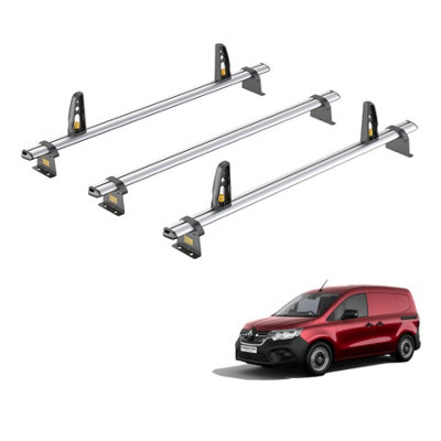 B&Q -  Renault Kangoo (2021+) Roof Rack 3 Aluminium Roof Bars With LoadstopsUltibar PlusVg344-3