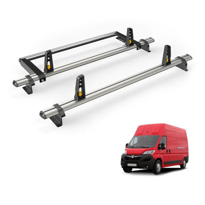 B&Q -  Vauxhall Movano (2022+) Roof Rack 2 Aluminium Roof BarsRear Ladder Roller With Loadstops Ultibar Plus Vg245-2/vgr-20