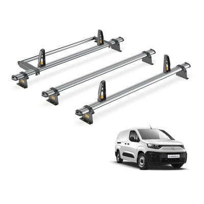 B&Q -  Fiat Doblo (2022+) Roof Rack 3 Steel Roof BarsRear Ladder Roller With LoadstopsUltibar TradeVg338-3/vgr-31