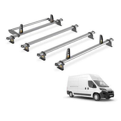 B&Q -  Fiat Ducato (2006+) Roof Rack 4 Steel Roof BarsRear Ladder Roller With LoadstopsUltibar TradeVg245-4/vgr-20