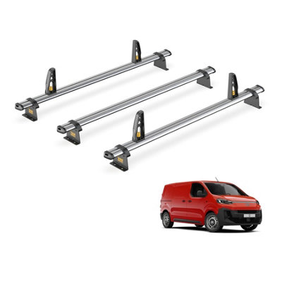 B&Q -  Fiat Scudo (2022+) Roof Rack 3 Steel Roof Bars With LoadstopsUltibar TradeVg333-3
