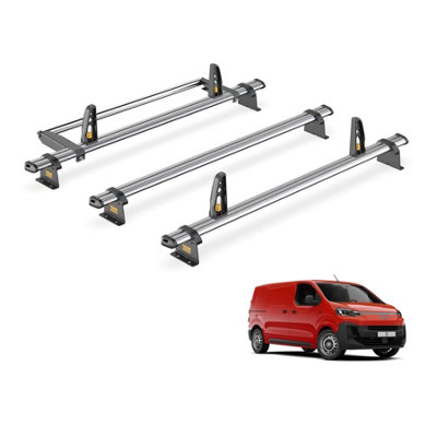 B&Q -  Fiat Scudo (2022+) Roof Rack 3 Steel Roof BarsRear Ladder Roller With LoadstopsUltibar TradeVg333-3/vgr-09