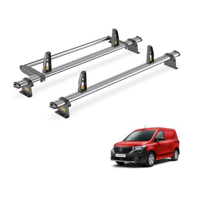 B&Q -  Nissan Townstar (2022+) Roof Rack 2 Steel Roof BarsRear Ladder Roller With LoadstopsUltibar TradeVg344-2/vgr-04