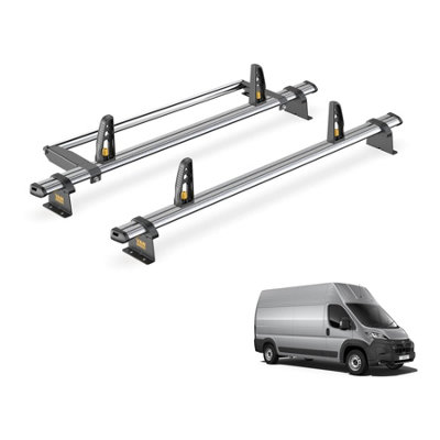 B&Q -  Peugeot Boxer (2006+) Roof Rack 2 Steel Roof BarsRear Ladder Roller With LoadstopsUltibar TradeVg245-2/vgr-20