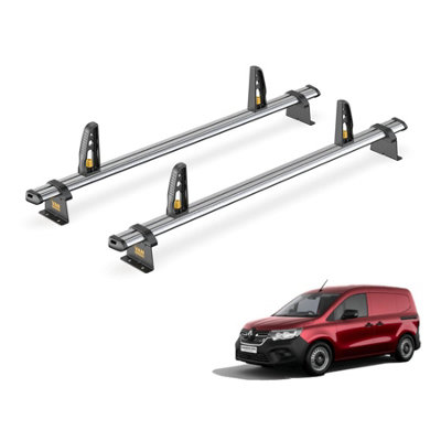 B&Q -  Renault Kangoo (2021+) Roof Rack 2 Steel Roof Bars With LoadstopsUltibar TradeVg344-2