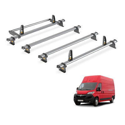 B&Q -  Vauxhall Movano (2022+) Roof Rack 4 Steel Roof BarsRear Ladder Roller With LoadstopsUltibar TradeVg245-4/vgr-20