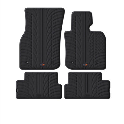 Travall Mini Hatchback (2021-2024) Rubber Car Mats Waterproof Raised Edge Tailored Heavy-Duty Accessories With Clips Easy Clean from B&Q