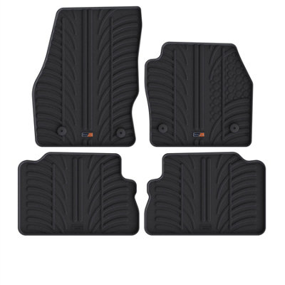 Travall Ford Kuga (2016-2019) Rubber Car Mats Waterproof Raised Edge Tailored Fit Heavy-Duty Accessories With Clips Easy Clean from B&Q