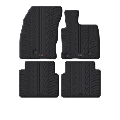 Travall Ford Kuga (2024+) Rubber Car Mats Waterproof Raised Edge Tailored Heavy-Duty Accessories With Clips Easy Clean Anti-Slip from B&Q